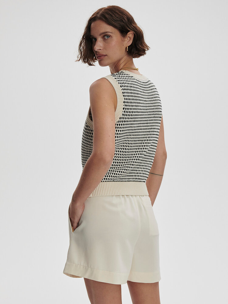 Varley Knowles Textured Knit Vest Birch Multi Stitch