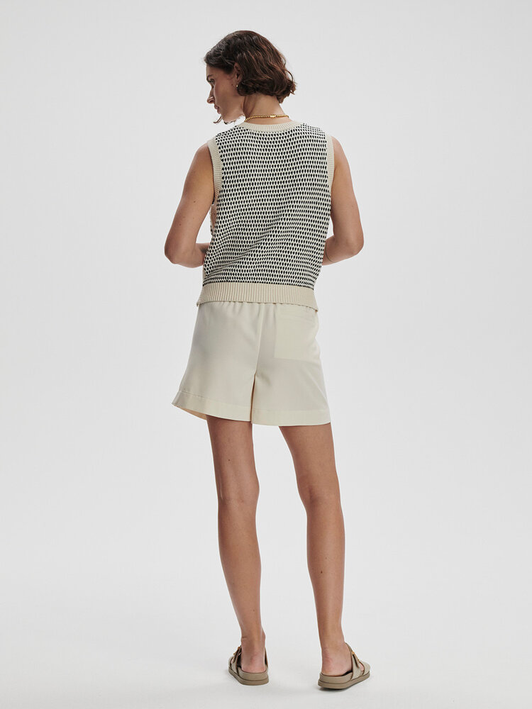 Varley Knowles Textured Knit Vest Birch Multi Stitch