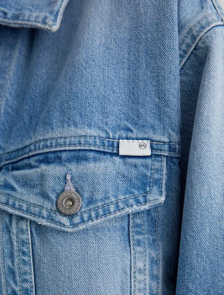 AG Denim Ramie Oversized Trucker Jacket - Siren