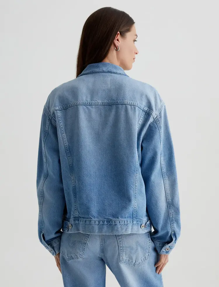 AG Denim Ramie Oversized Trucker Jacket - Siren