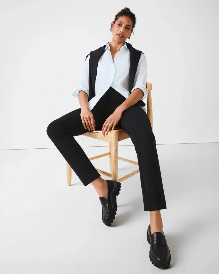 Spanx Ponte Slim Straight Pant Black (Regular)