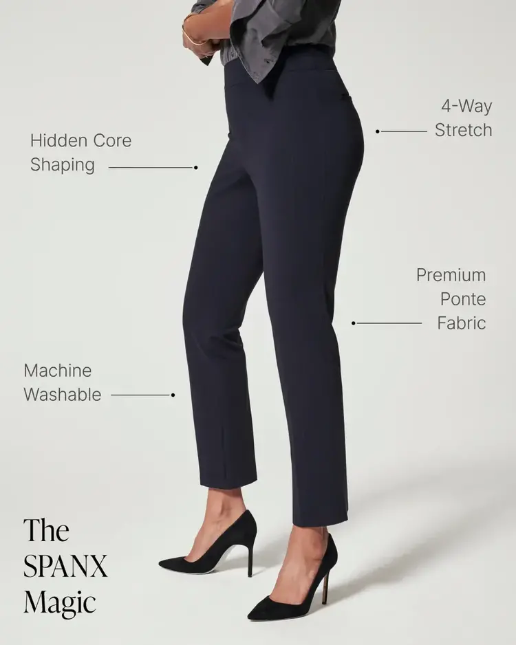 Spanx Ponte Slim Straight Pant Black (Regular)