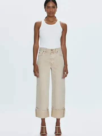Pistola Ryder High Rise Cuffed Straight Leg - Oat