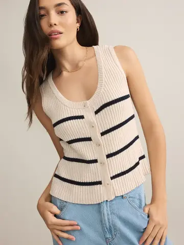 ZSupply Sycamore Stripe Sweater Vest Sea Salt