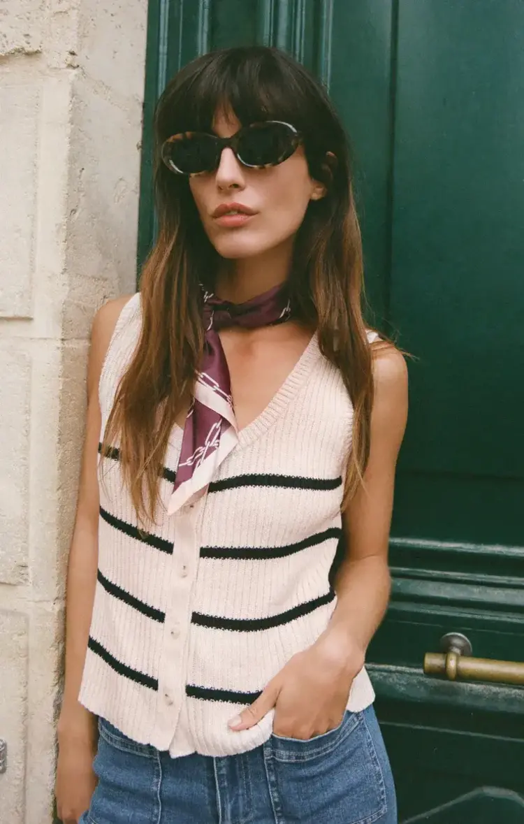 ZSupply Sycamore Stripe Sweater Vest Sea Salt