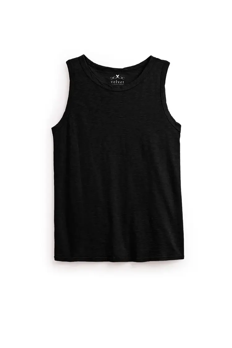 Velvet Taurus Cotton Slub Crewneck Tank Black