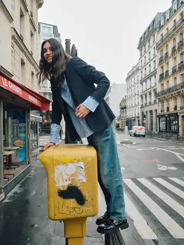 Mos Mosh MMAnine Lea Blazer Salute Navy