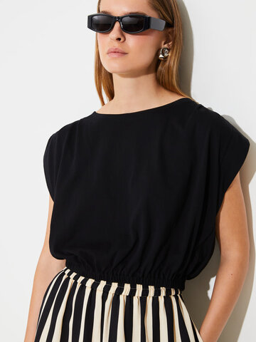 Suncoo Marcha Cropped T-Shirt Noir