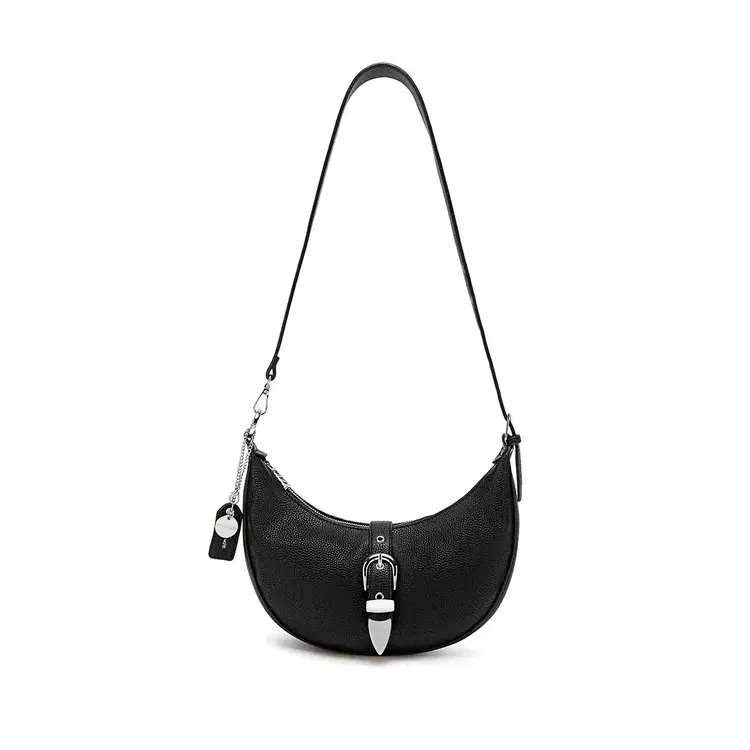 Pixie Mood Macy Shoulder Bag Black Pebbled