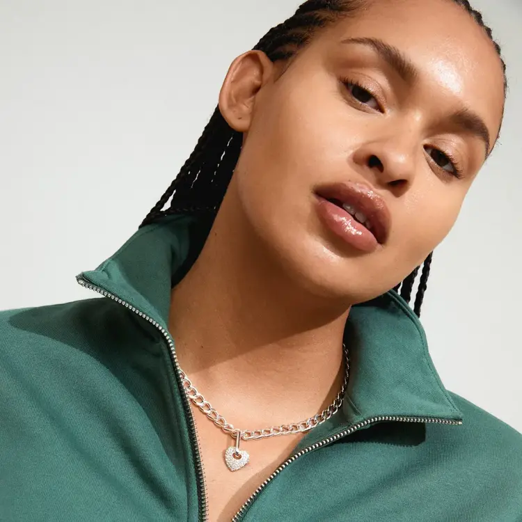 Pilgrim Jewellery CHARM Crystal Heart Pendant Silver