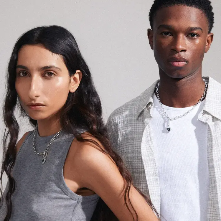 Pilgrim Jewellery CHARM Black Agate Pendant Silver