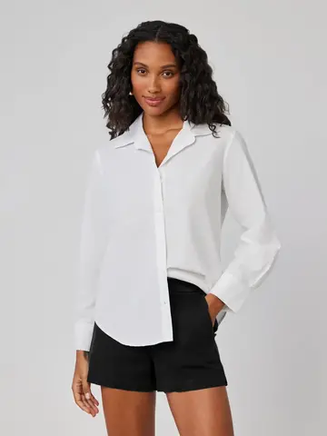 Bella Dahl Clean Wide Collar Shirt White