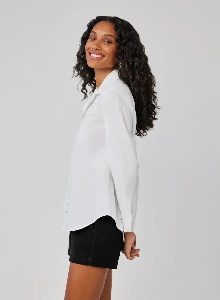 Bella Dahl Clean Wide Collar Shirt White