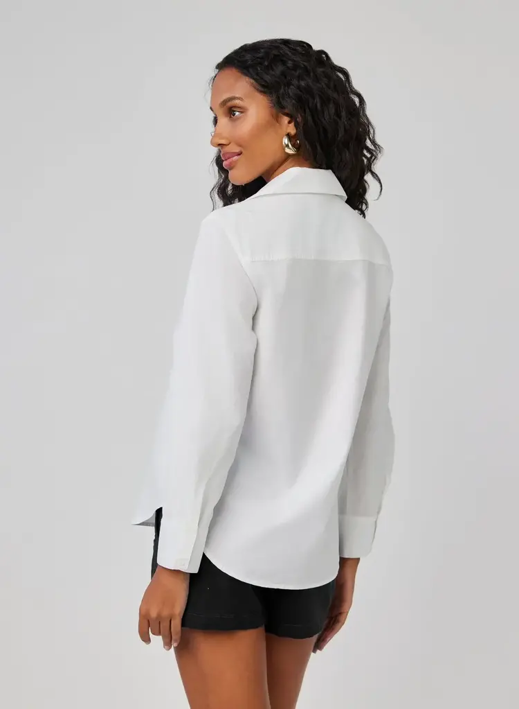Bella Dahl Clean Wide Collar Shirt White