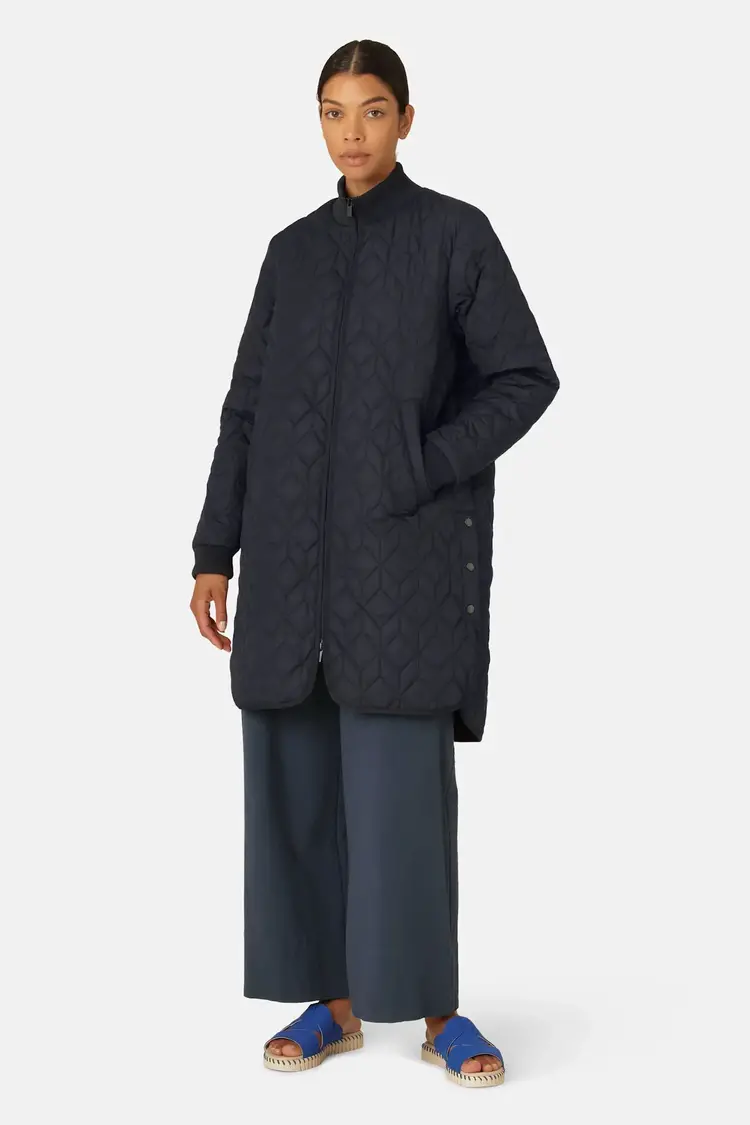Ilse Jacobsen Padded Quilted Coat Dark Indigo