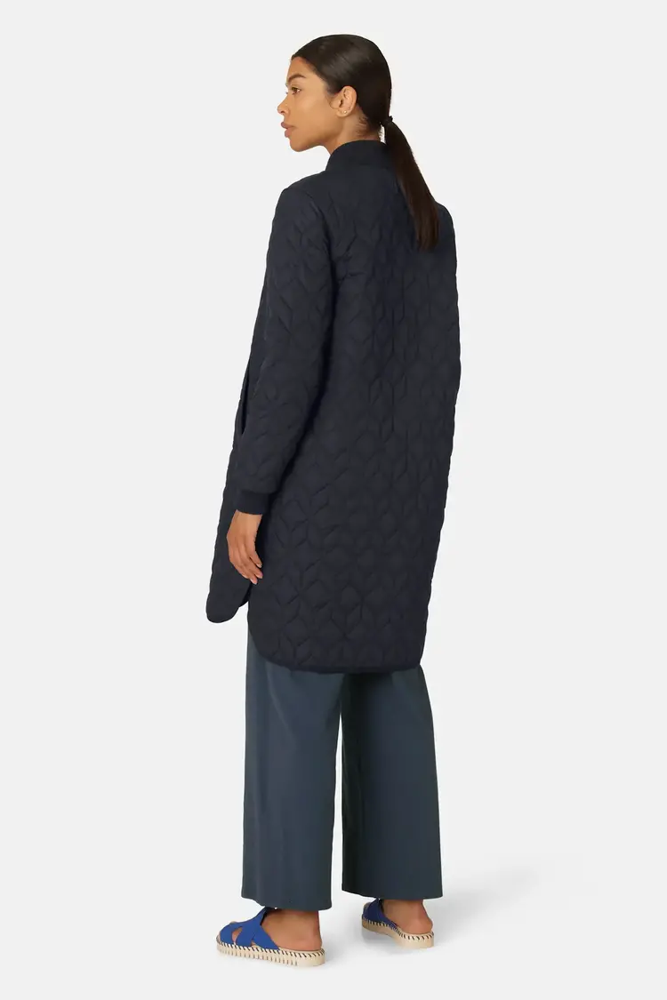 Ilse Jacobsen Padded Quilted Coat Dark Indigo
