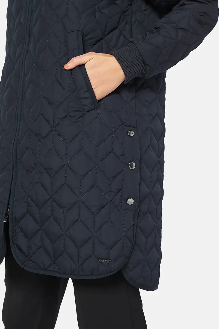 Ilse Jacobsen Padded Quilted Coat Dark Indigo