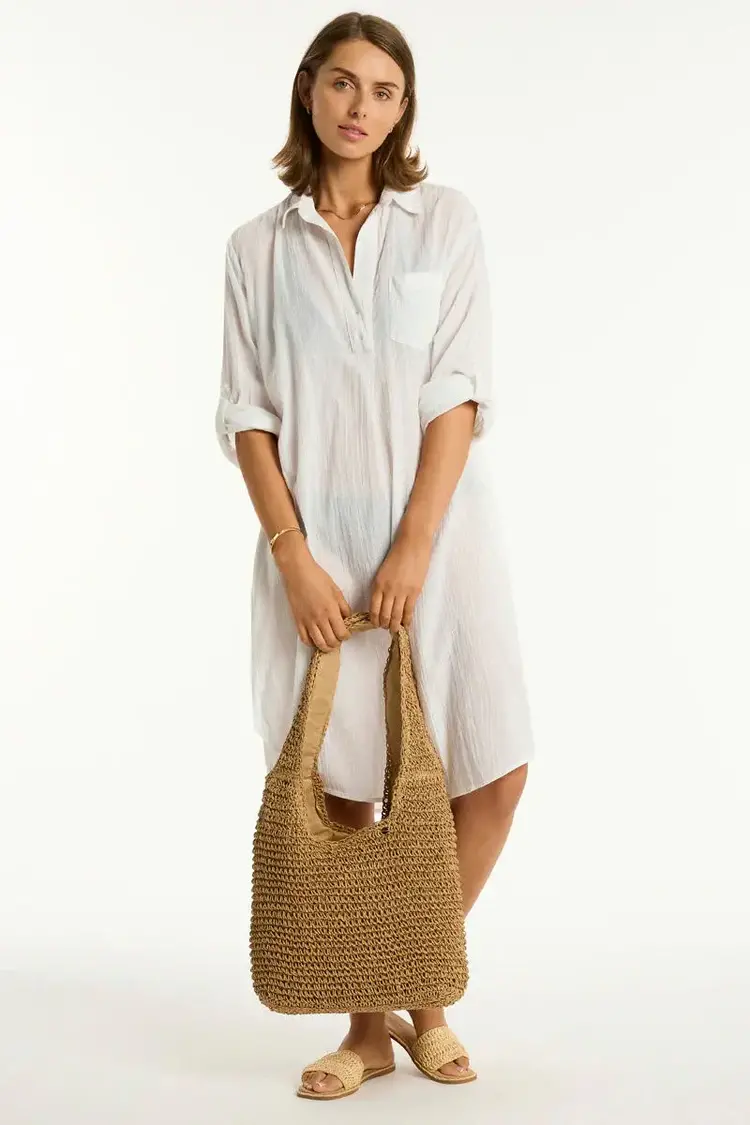 Sea Level Stella Salt Long Cover Up White