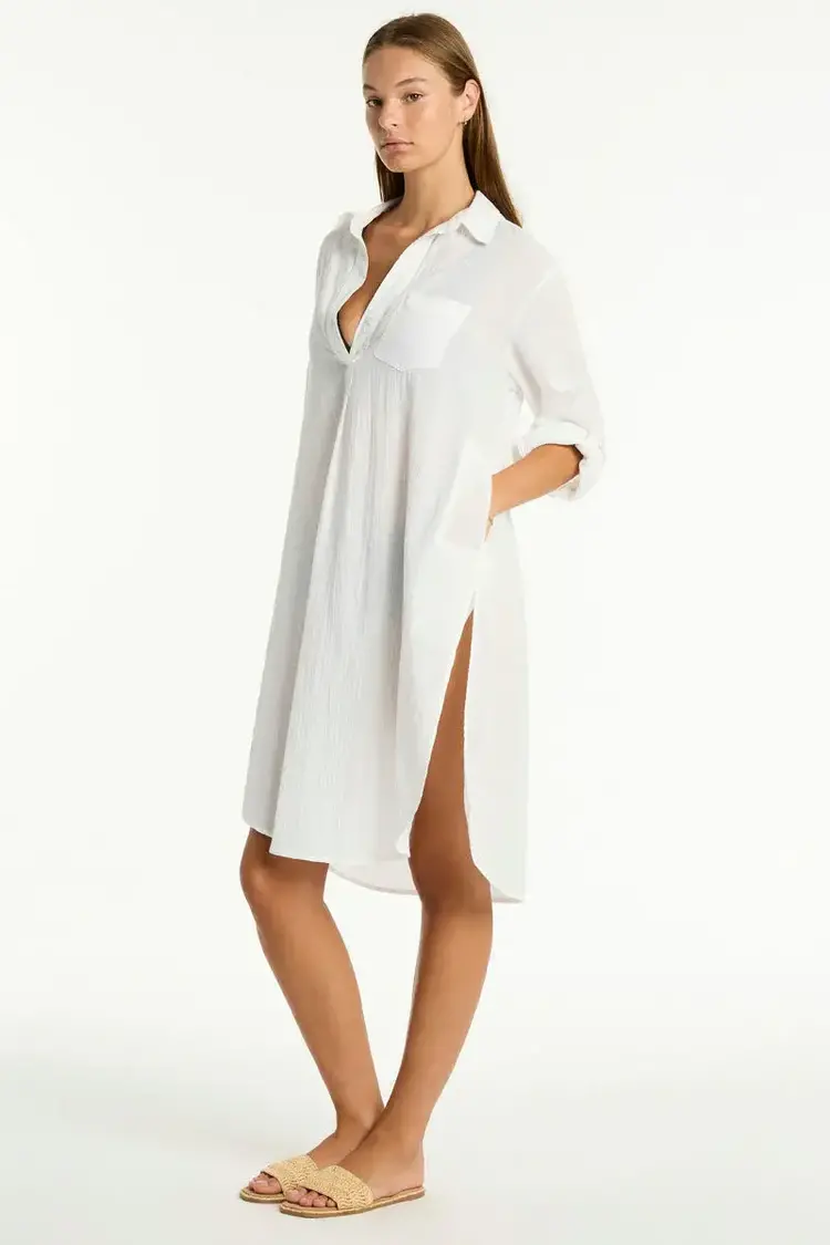 Sea Level Stella Salt Long Cover Up White