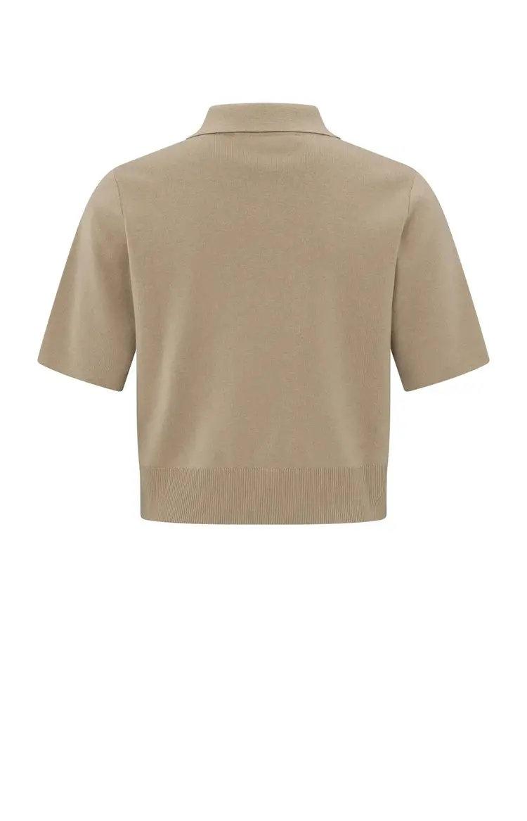 Yaya Short Sleeved Cardigan w/Chest Pockets Humus Beige