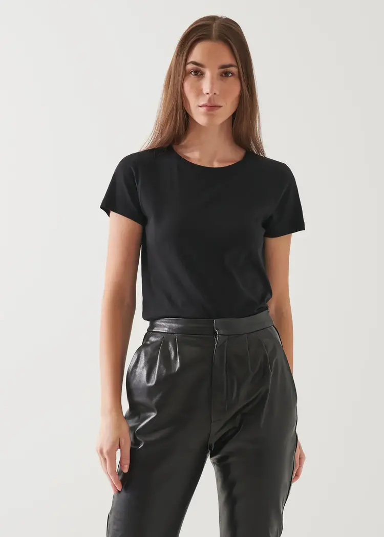 Patrick Assaraf Lightweight Pima Cotton Classic T-Shirt Black