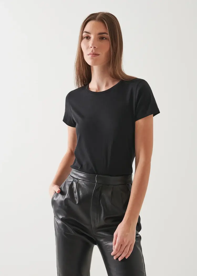 Patrick Assaraf Lightweight Pima Cotton Classic T-Shirt Black