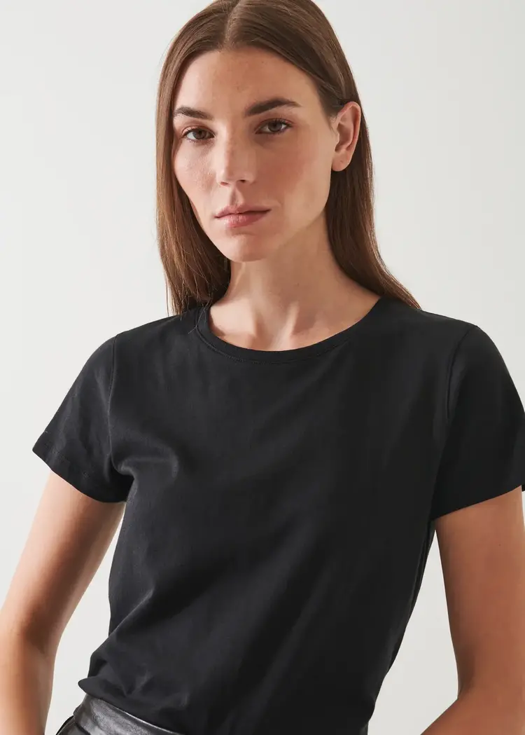 Patrick Assaraf Lightweight Pima Cotton Classic T-Shirt Black