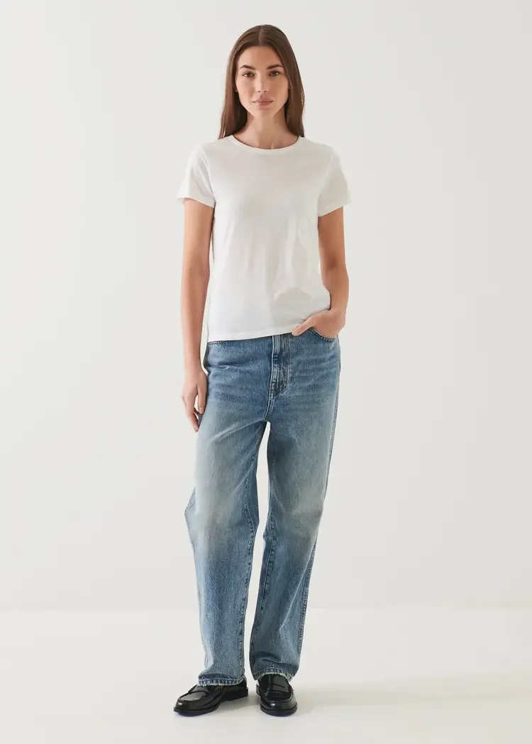 Patrick Assaraf Lightweight Pima Cotton Classic T-Shirt White