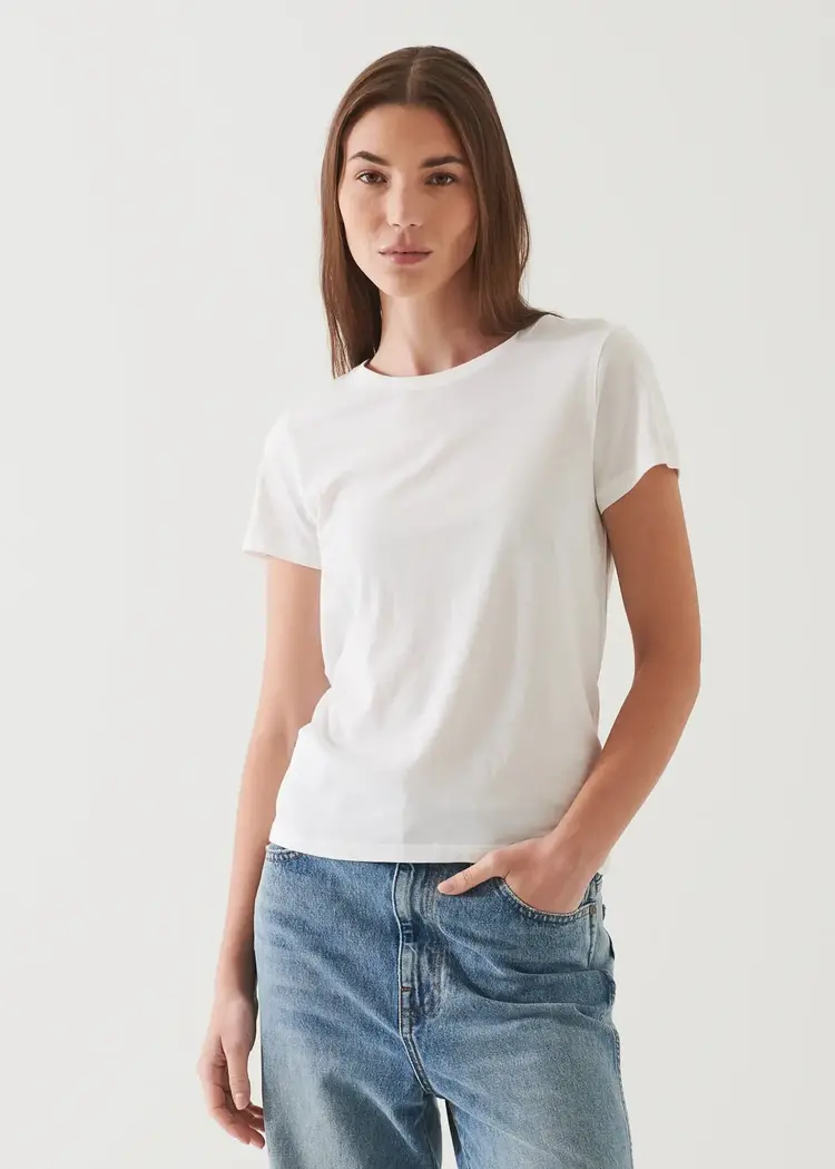 Patrick Assaraf Lightweight Pima Cotton Classic T-Shirt White