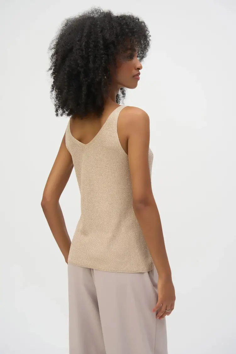 Joseph Ribkoff Metallic Knitted Camisole Champagne