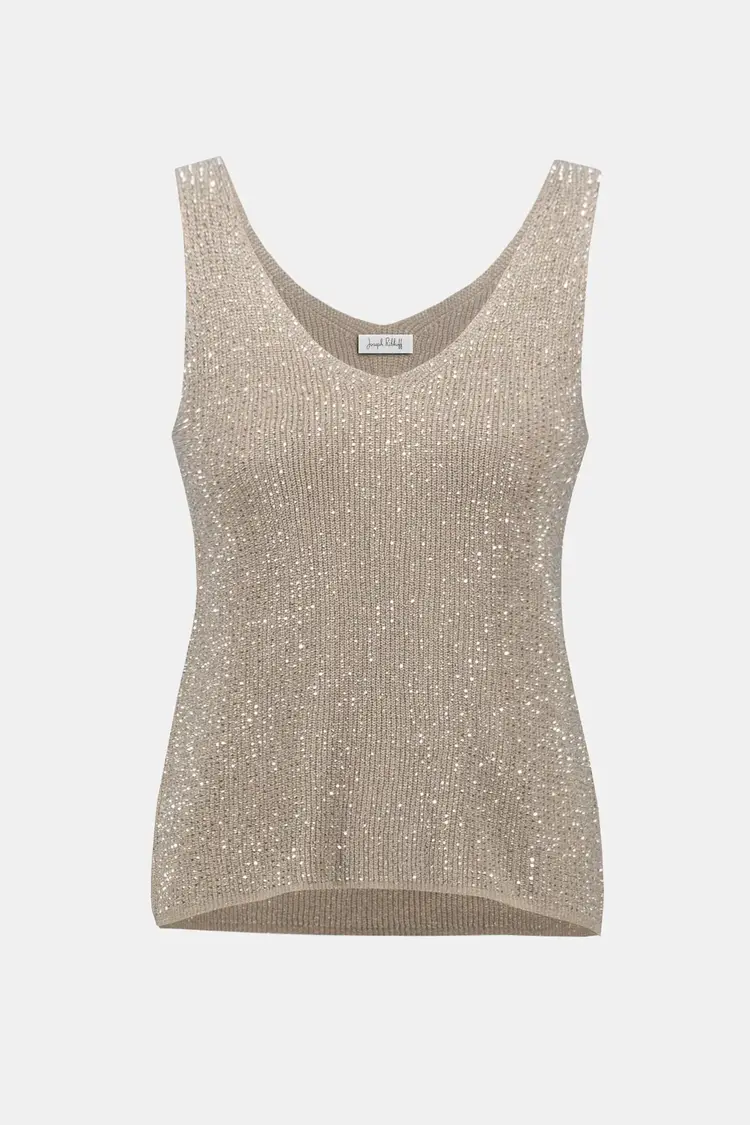 Joseph Ribkoff Metallic Knitted Camisole Champagne