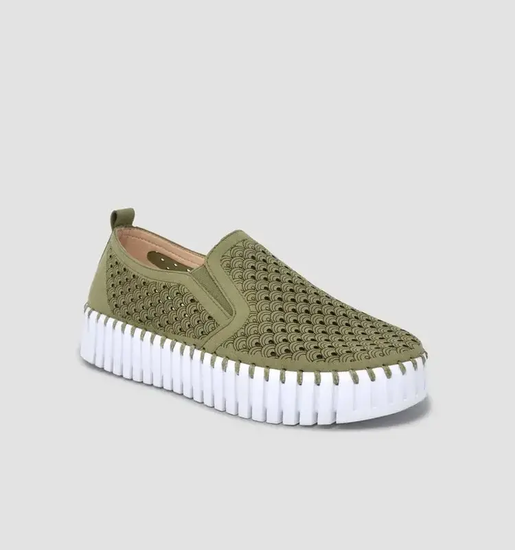 Ilse Jacobsen TULIP Platform Slip on Army