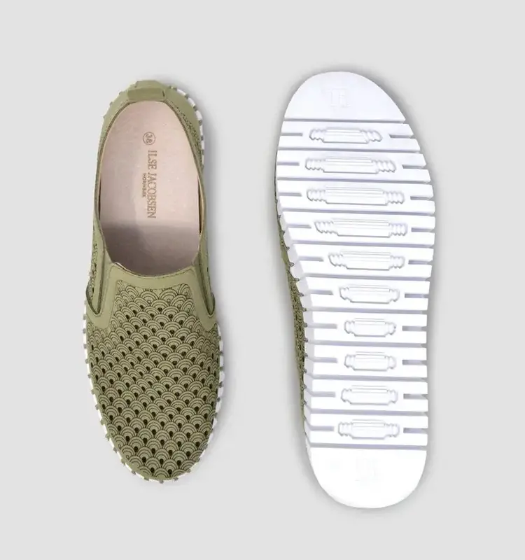 Ilse Jacobsen TULIP Platform Slip on Army