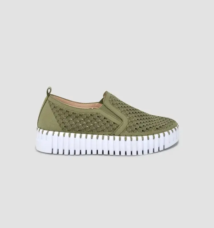 Ilse Jacobsen TULIP Platform Slip on Army