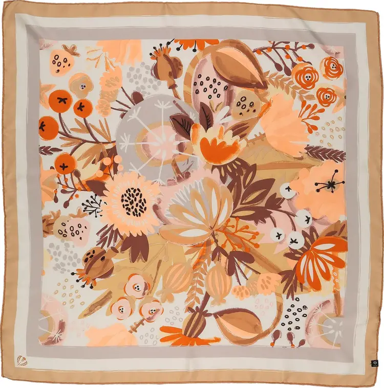 Floral Explosion Silk Scarf Powder Rose