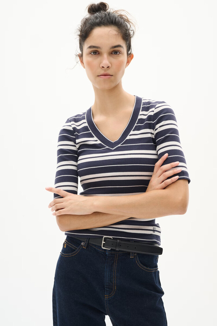 InWear Dagnal Striped V-Neck T-Shirt Small/Big Stripe