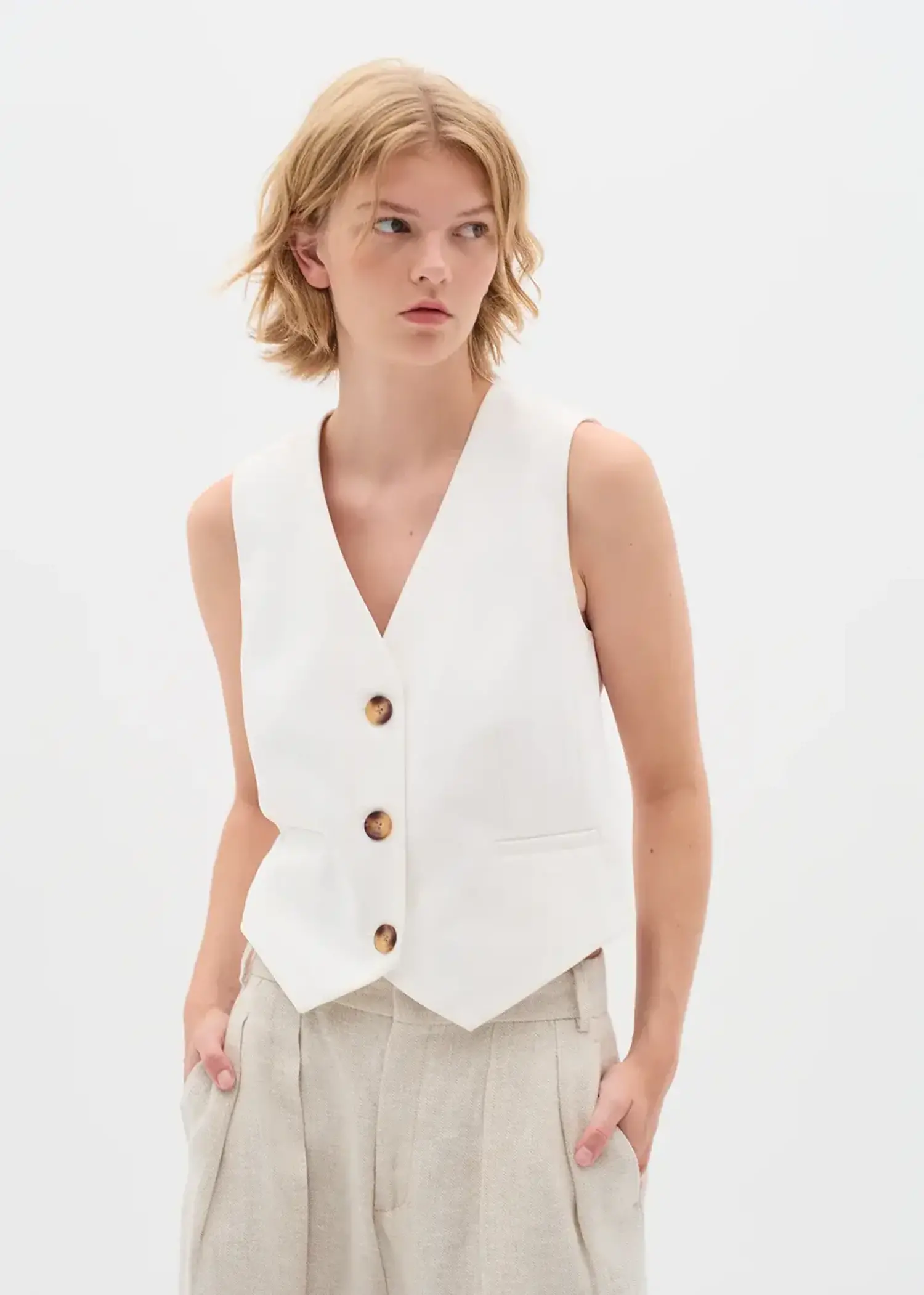 InWear | Zella Waistcoat Whisper White - Tryst Boutique