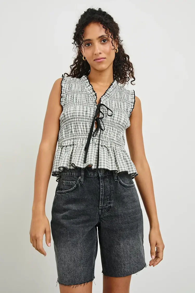 Rails MARTINE Top Ivory Jet Gingham