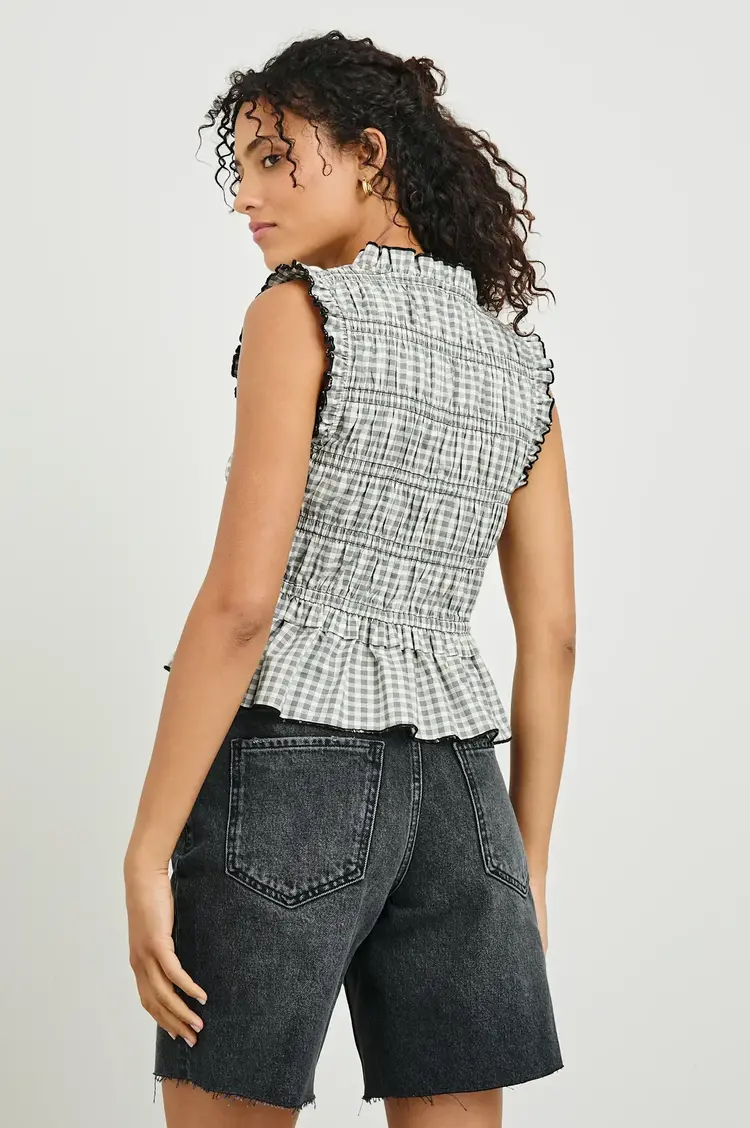 Rails MARTINE Top Ivory Jet Gingham