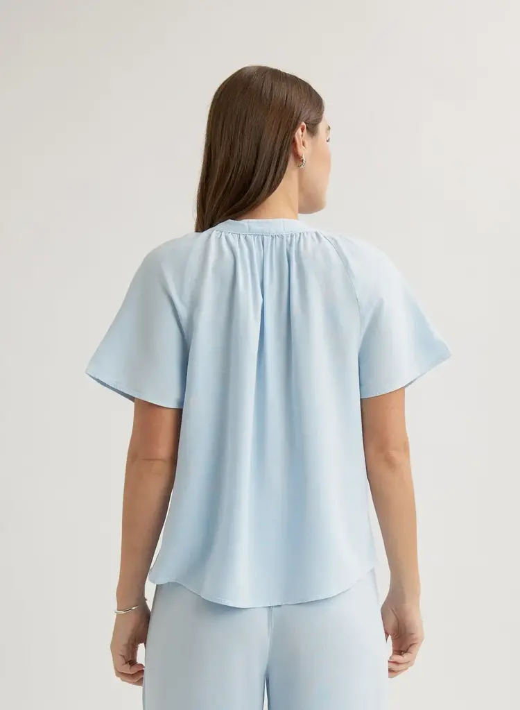 Bella Dahl Flowy Short Slv Pullover Clear Water