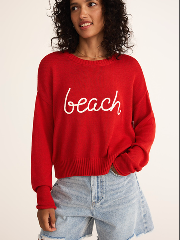 ZSupply Sienna Beach Sweater Cabana Red