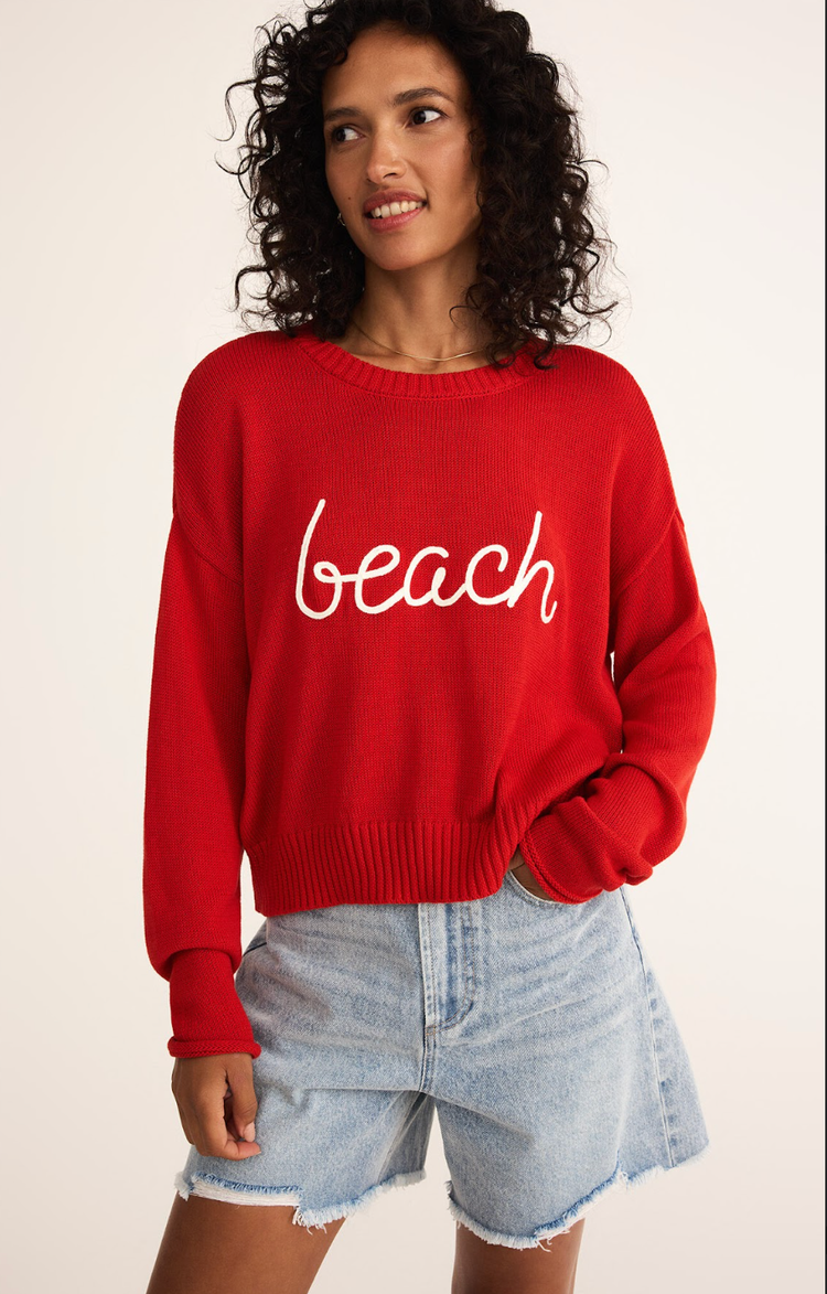 ZSupply Sienna Beach Sweater Cabana Red