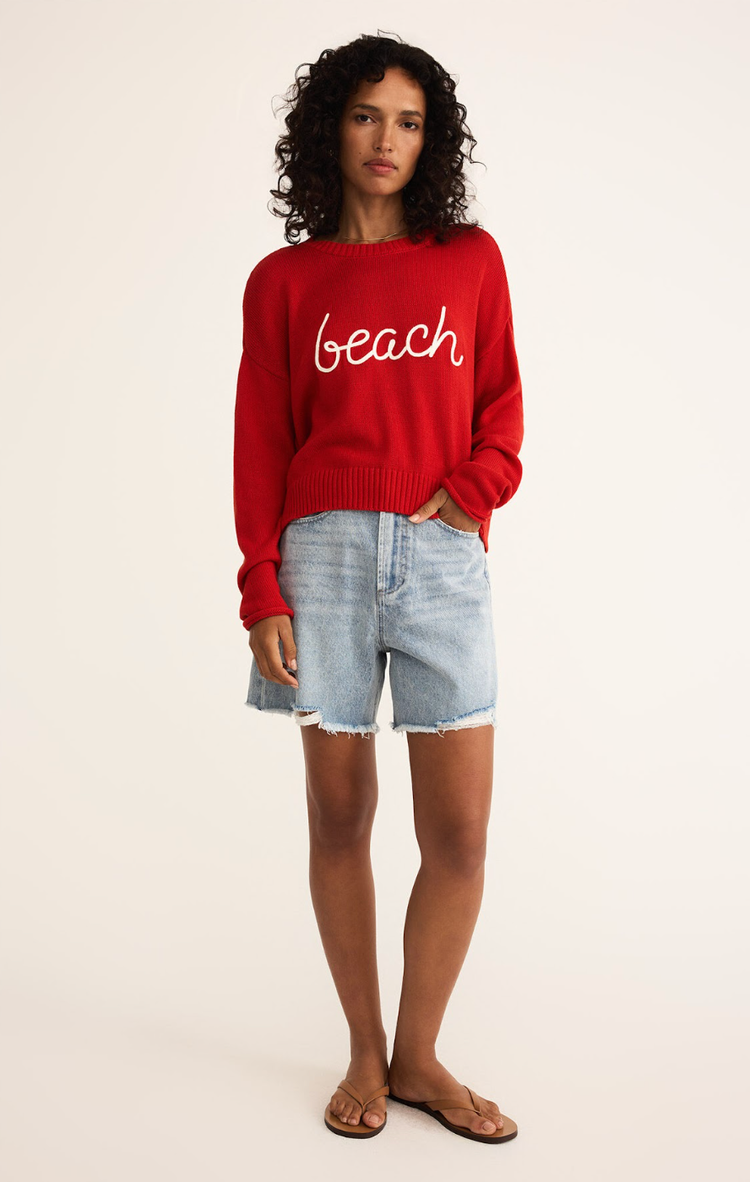 ZSupply Sienna Beach Sweater Cabana Red