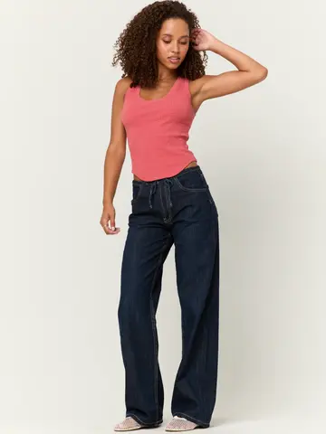 Project Social T Suki Scoop Neck Rib Tank Bittersweet Red