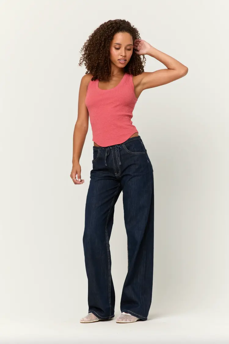 Project Social T Suki Scoop Neck Rib Tank Bittersweet Red