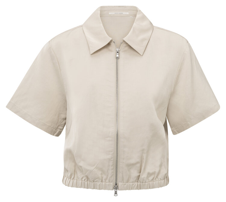 Yaya Satin Cropped SS Jacket Summer Sand