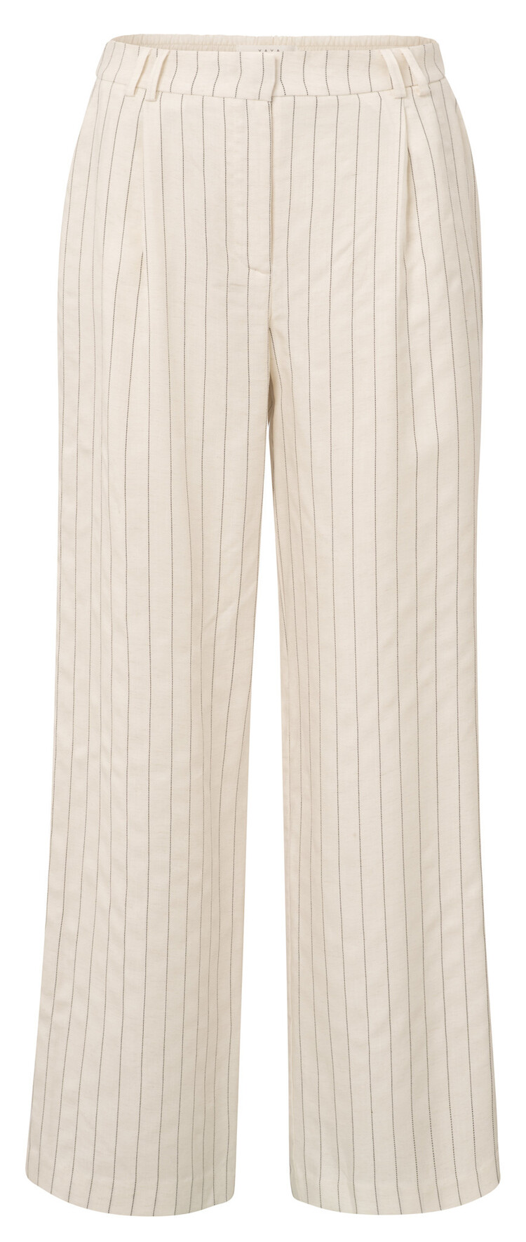 Yaya Linen Mix Wide Leg Trouser Pinstripe Sand Linen