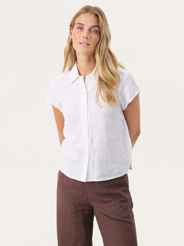 Part Two Ritte Linen Top Bright White