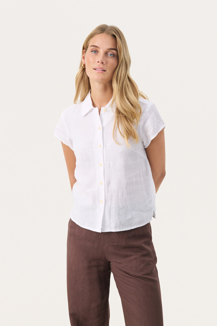 Part Two Ritte Linen Top Bright White