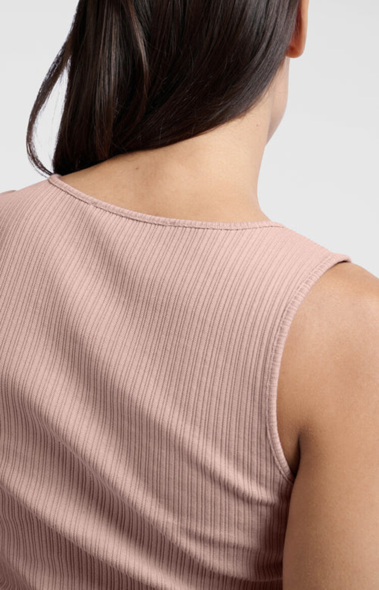 Yaya Rib Singlet w/Buttons Soft Mauve